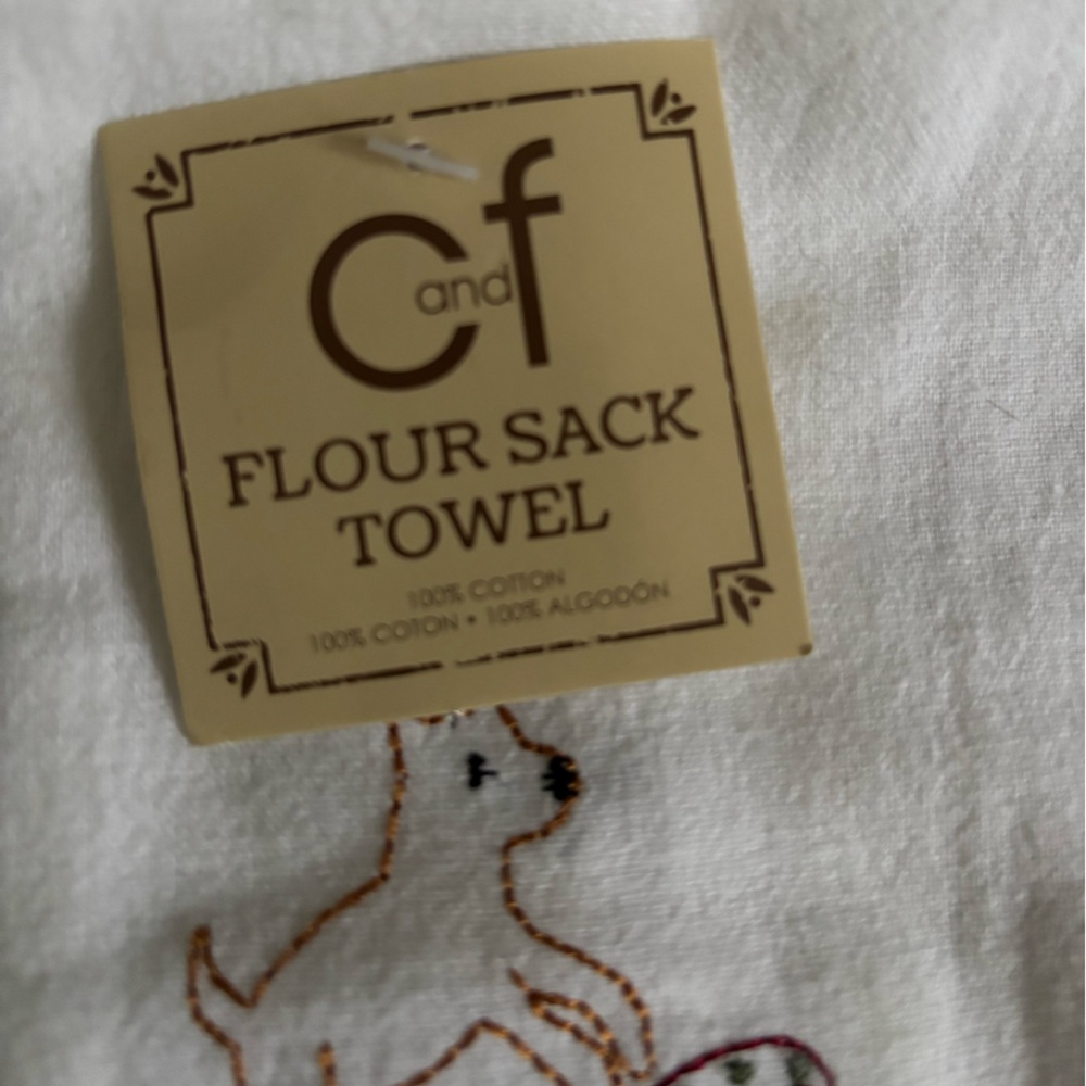 NWT C&F Flour Sack Dog Christmas Towel - Picture 4 of 4